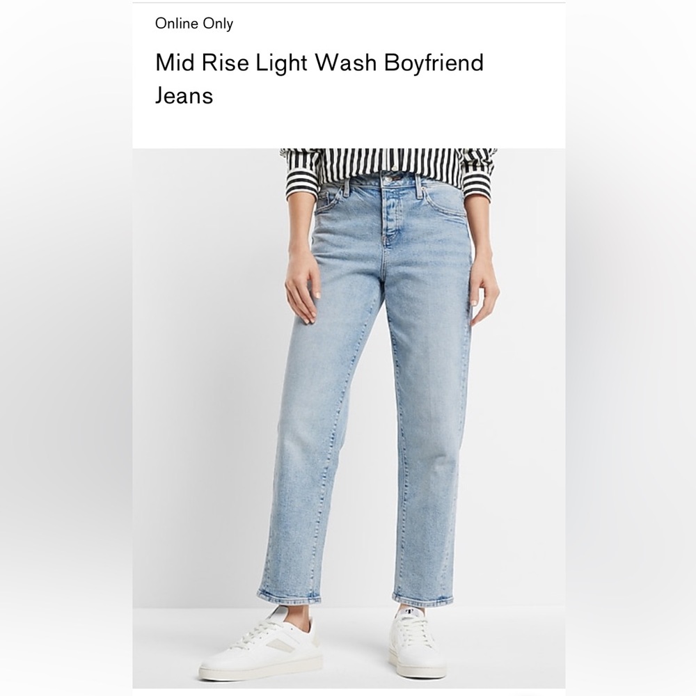 Mid Rise Light Wash Boyfriend Jeans